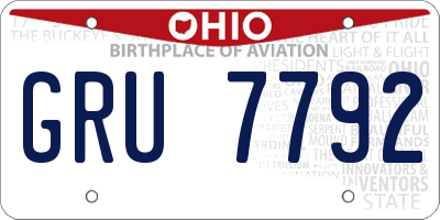 OH license plate GRU7792