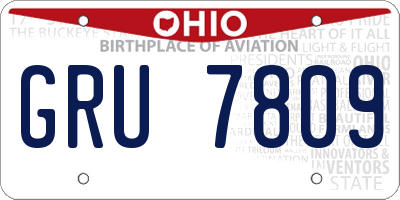 OH license plate GRU7809