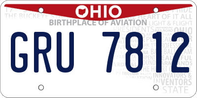 OH license plate GRU7812