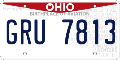 OH license plate GRU7813