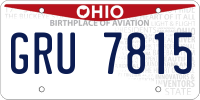 OH license plate GRU7815