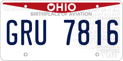 OH license plate GRU7816