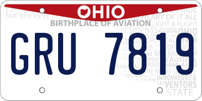 OH license plate GRU7819