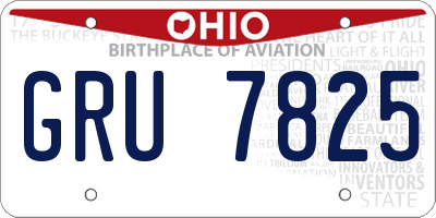 OH license plate GRU7825
