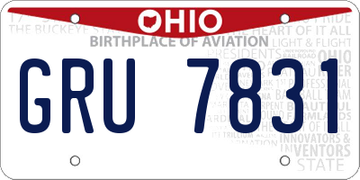 OH license plate GRU7831