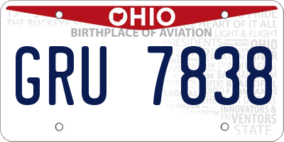 OH license plate GRU7838
