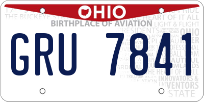 OH license plate GRU7841