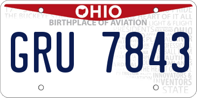 OH license plate GRU7843