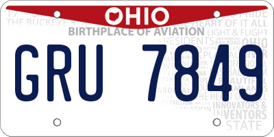 OH license plate GRU7849