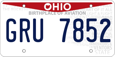OH license plate GRU7852