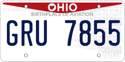 OH license plate GRU7855