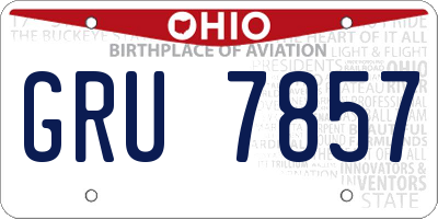 OH license plate GRU7857