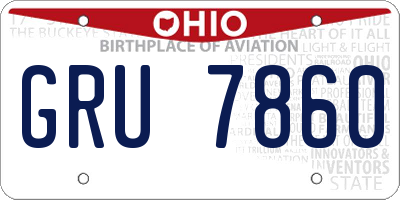 OH license plate GRU7860