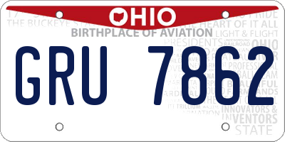 OH license plate GRU7862