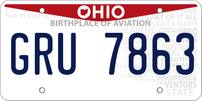 OH license plate GRU7863