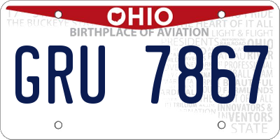 OH license plate GRU7867