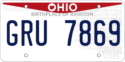 OH license plate GRU7869
