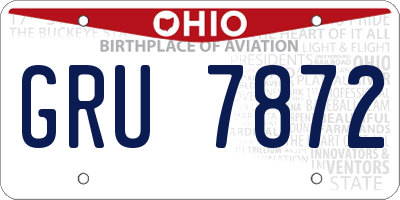 OH license plate GRU7872