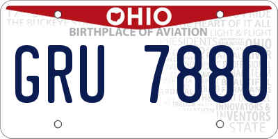 OH license plate GRU7880
