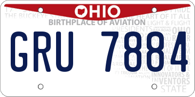 OH license plate GRU7884