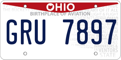 OH license plate GRU7897