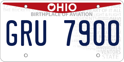 OH license plate GRU7900