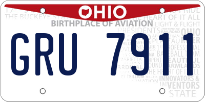 OH license plate GRU7911