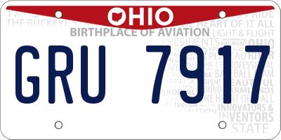 OH license plate GRU7917