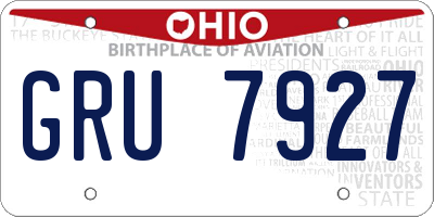 OH license plate GRU7927