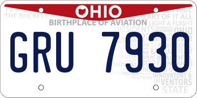 OH license plate GRU7930