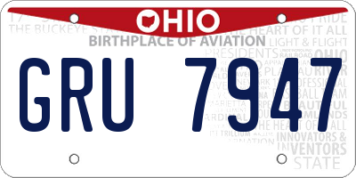 OH license plate GRU7947