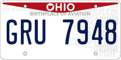 OH license plate GRU7948