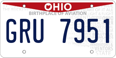 OH license plate GRU7951