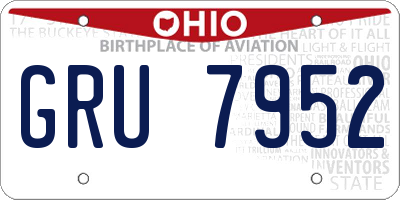 OH license plate GRU7952