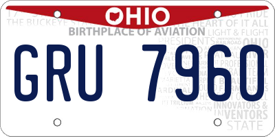 OH license plate GRU7960