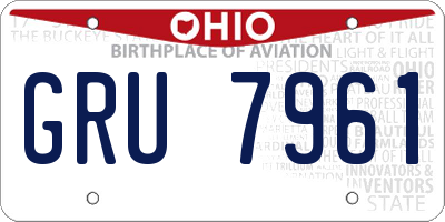 OH license plate GRU7961