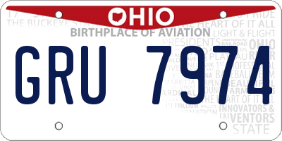 OH license plate GRU7974