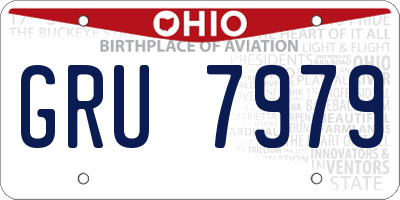 OH license plate GRU7979