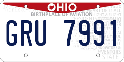 OH license plate GRU7991