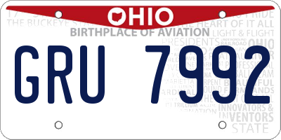 OH license plate GRU7992