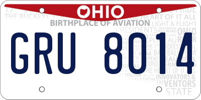 OH license plate GRU8014