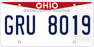 OH license plate GRU8019