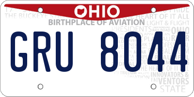 OH license plate GRU8044