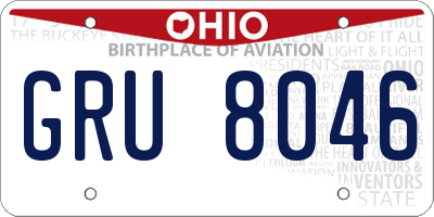OH license plate GRU8046
