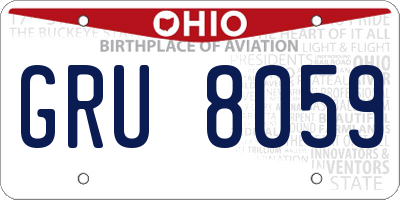 OH license plate GRU8059