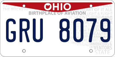 OH license plate GRU8079