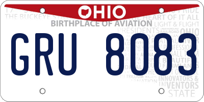 OH license plate GRU8083