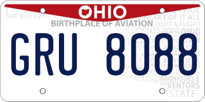 OH license plate GRU8088