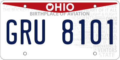 OH license plate GRU8101