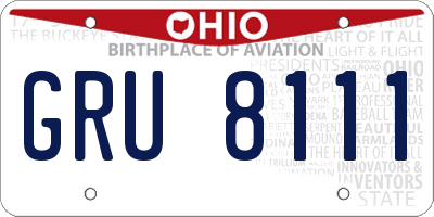 OH license plate GRU8111